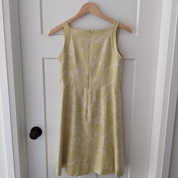 Silk Sundress Ann Taylor 6P Lime Yellow Green - Picture 3 of 5